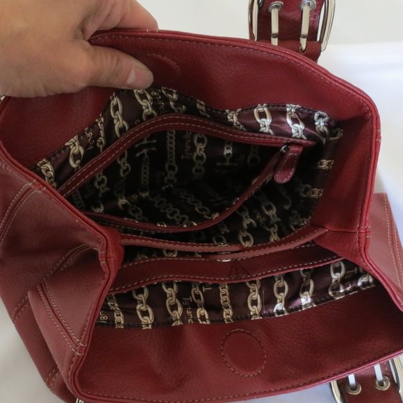 Tingnanello Red Satchel Leather Handbag - Picture 4 of 11